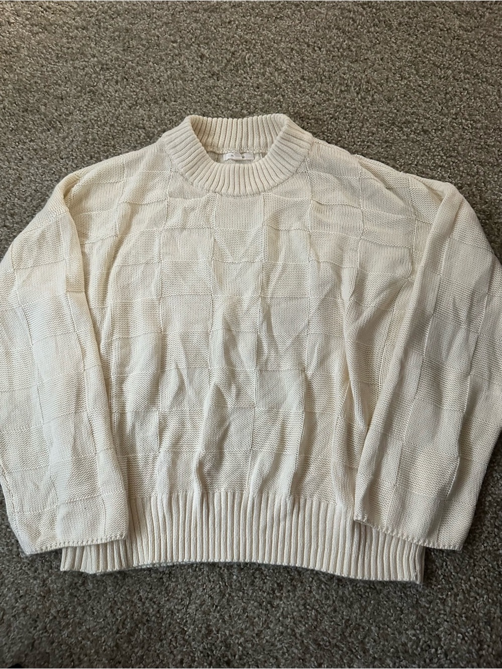 Maurices Cream Textured Crewneck Sweater